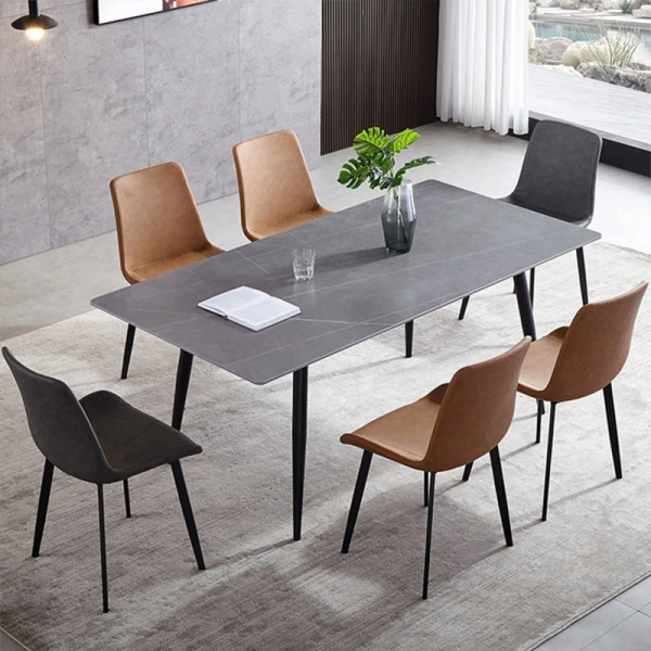 Bộ bàn ăn mặt đá 6 ghế nhập khẩu- Mã: T162-14-6×2109