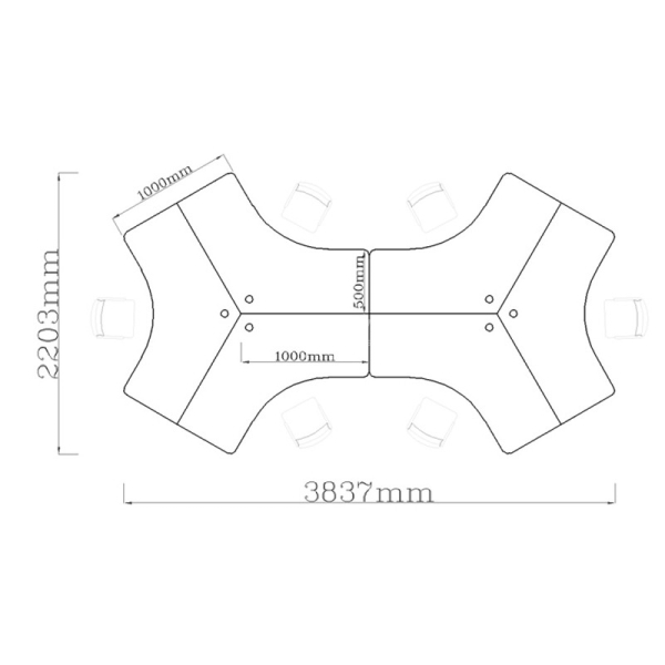 Cụm bàn làm việc 6 người CG05-3822