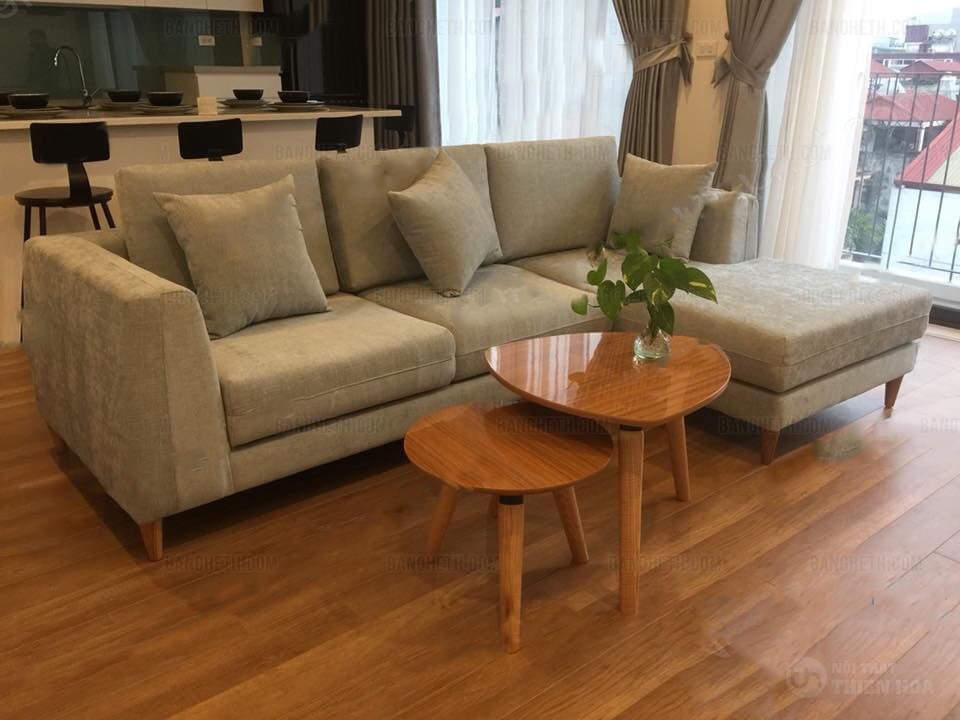sofa nỉ thông minh vàng nhạt
