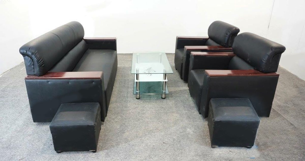 sofa da kiểu Nhật màu đen giá rẻ