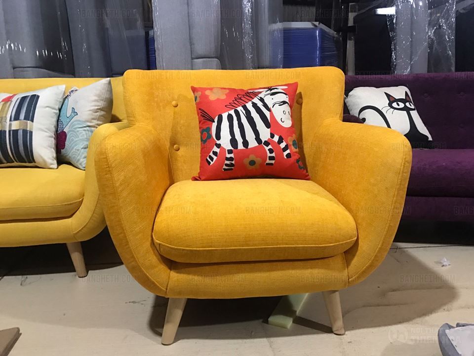 ghế sofa nỉ đơn một lớp đệm