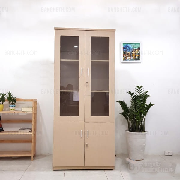 tủ gỗ tài liệu giá rẻ 2 buồng
