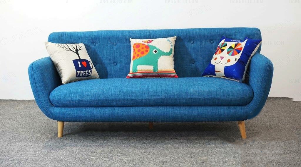 sofa văng nỉ xanh nước biển giá rẻ